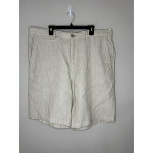 Tommy Bahama Shorts Mens 40 Beige Linen Blend Casual Beach Vacation Resort